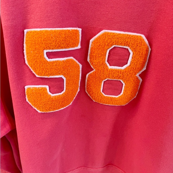 J. Crew Vibrant Red/Pink Sweatshirt with Orange 58 - Picture 3 of 5
